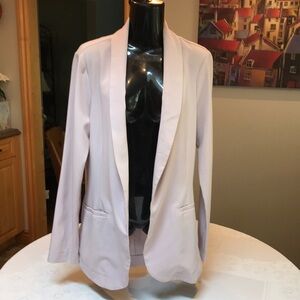 Dynamite Shell Pink Unlined Open Front Crepe Blazer Women Size M EUC